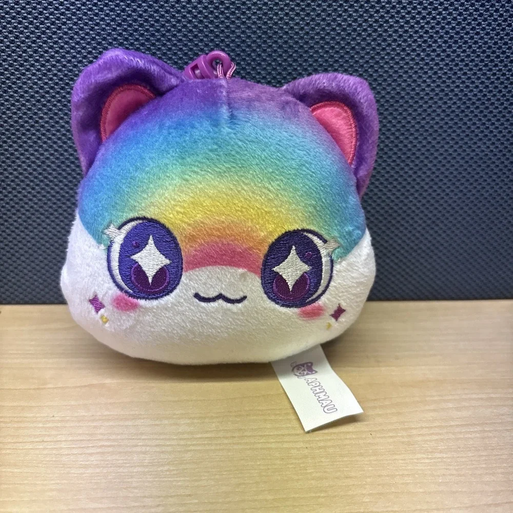 Aphmau Meemeows Rainbow Cat Face Plush Mystery Blind Bag Clip Keychain Celestial